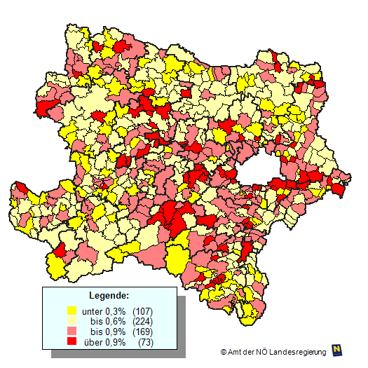 N-Karte Hchste/Geringste Stimmenanteile KP